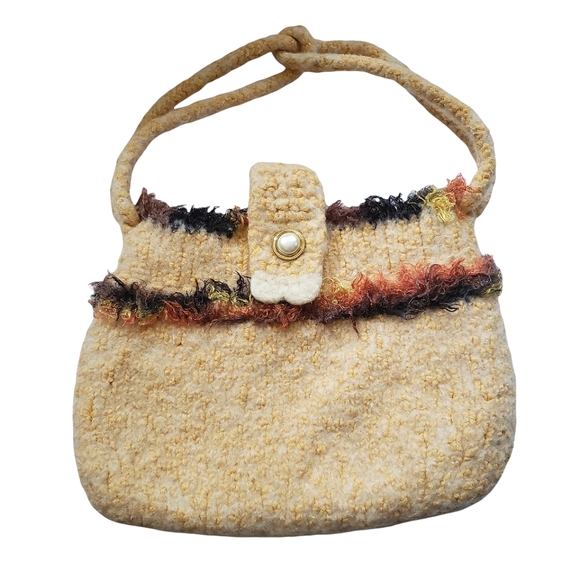Vintage Handbags - Vintage Handmade Wool Handbag